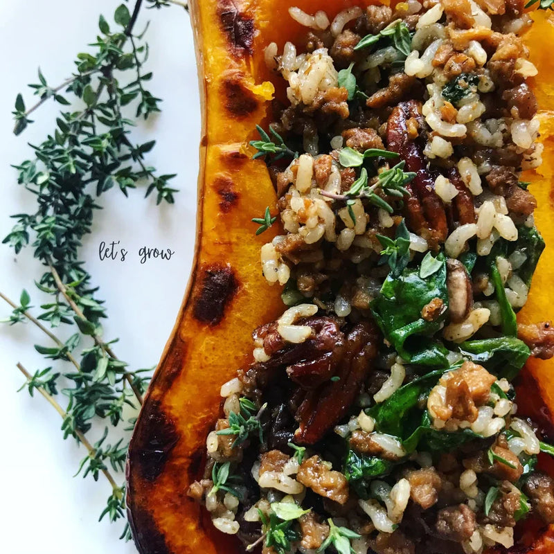 Savory Stuffed Butternut Squash with Charleston Rice & Sausage