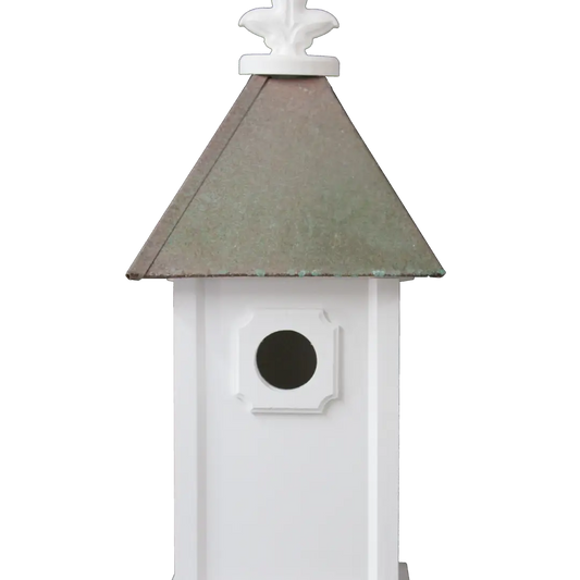 Sq Blue Bird House w Copper Roof Verdi