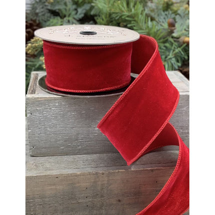 Red Velvet Faux Dupion Ribbon