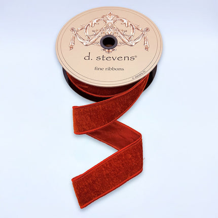 Persimmon Velvet Dupion Back Ribbon