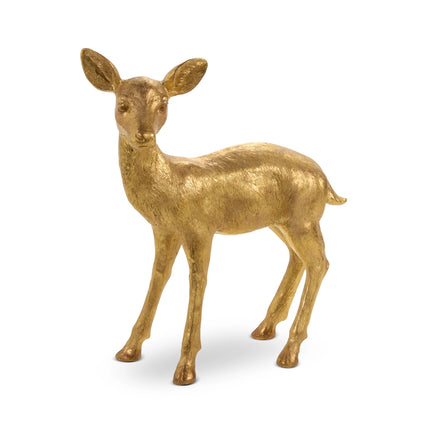 25" Gold Standing Fawn Statue