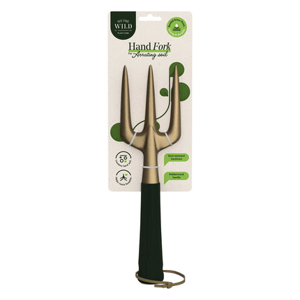 Brass & Green Hand Fork - We The Wild Plant Care