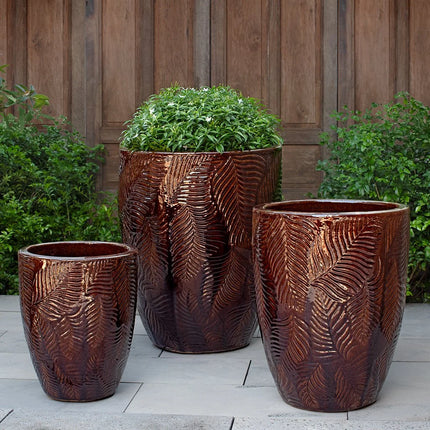 Tall Tropicale Planter - Cognac