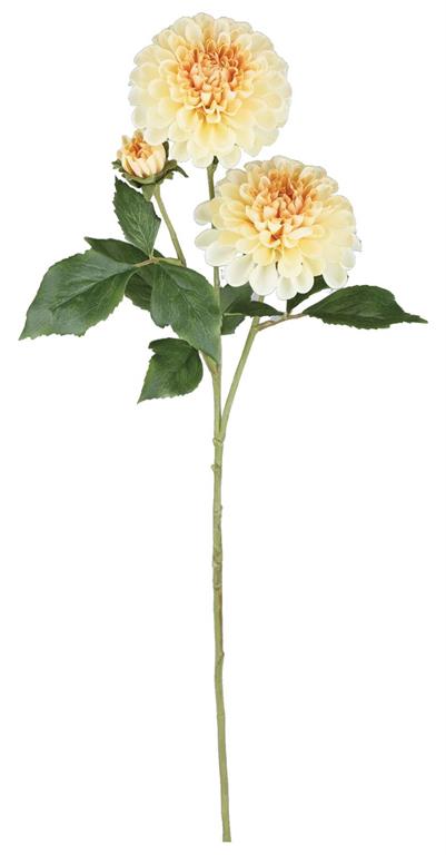 Faux Dahlia Spray w 2 Flowers 27"