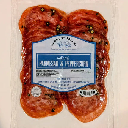 Parmesan & Peppercorn Sliced Salami (2.5 oz.) - Vermont Salumi