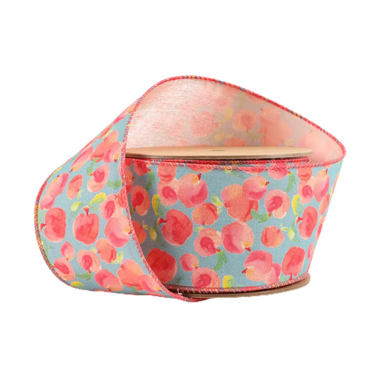 Wired Ribbon Peaches w Peach Backing