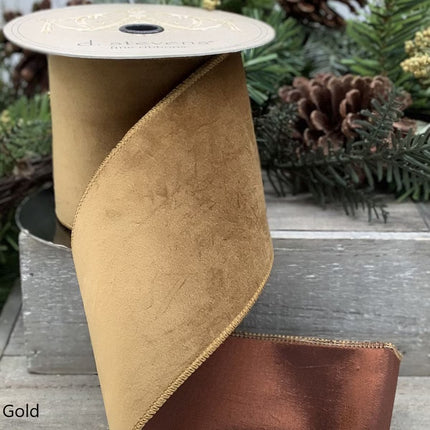 Brown Velvet Taffeta Back Ribbon