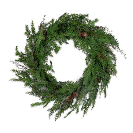 Soft Touch Cedar Wreath with Pinecones