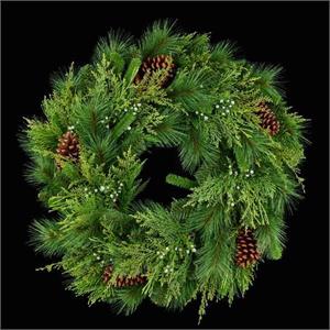 Faux Deep Woods Mixed Pine Wreath