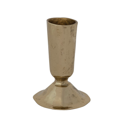 Hand-Forged Iron Taper Holder Brass Finish