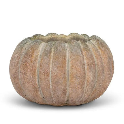 Cement Pumpkin Planter Low