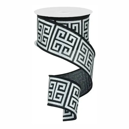 Greek Keys Metallic Ribbon