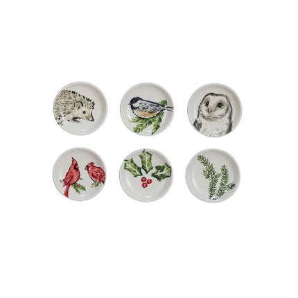 Stoneware Dish w Botanical Animal