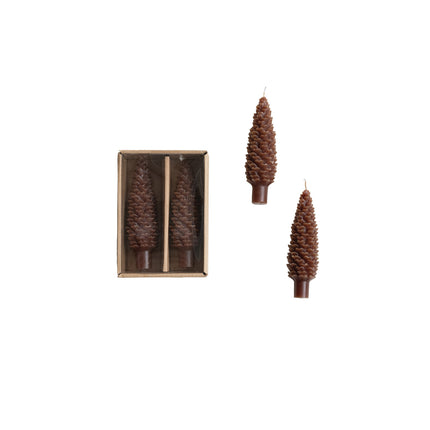 Pinecone Shaped Taper Candles in Box
