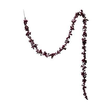Flocked Foam Ball Garland Burgundy Color